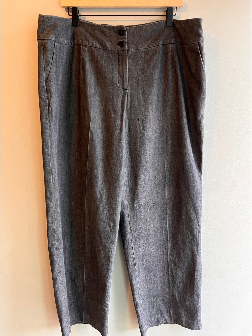 Sandro Heather Grey Cropped Trousers Pants Size 18